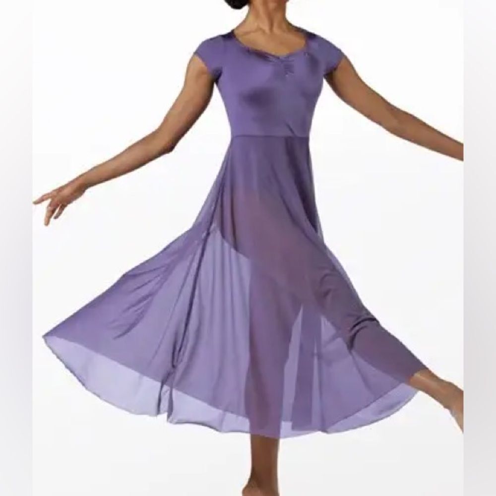 WEISSMAN Dance Costume purple mesh maxi lyrical Wilder Mind 14516 MA adult